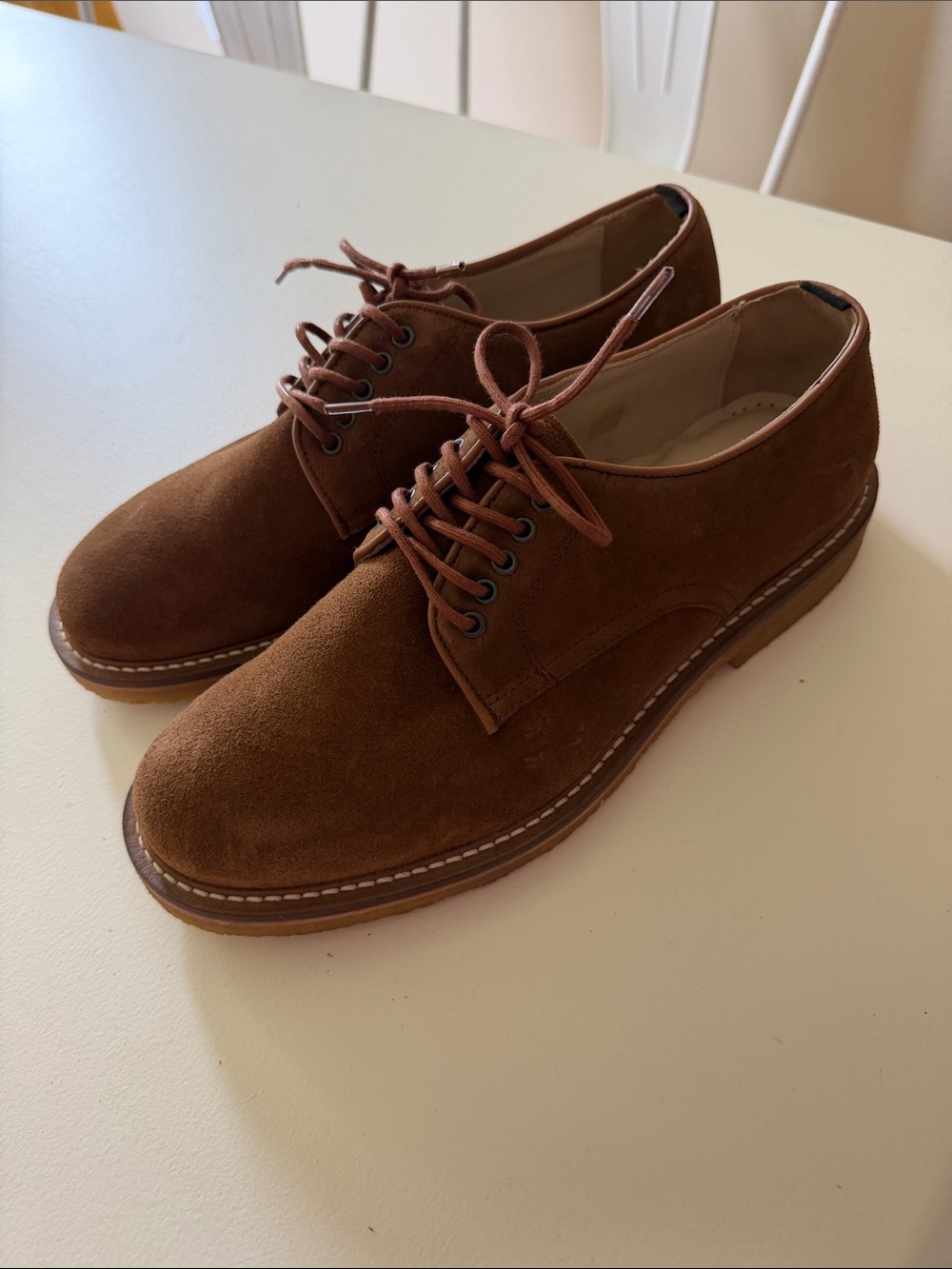 Todd Snyder  Brown Suede Nomad Derby Shoes Sz 8.  Bag1. SEE PICTURES